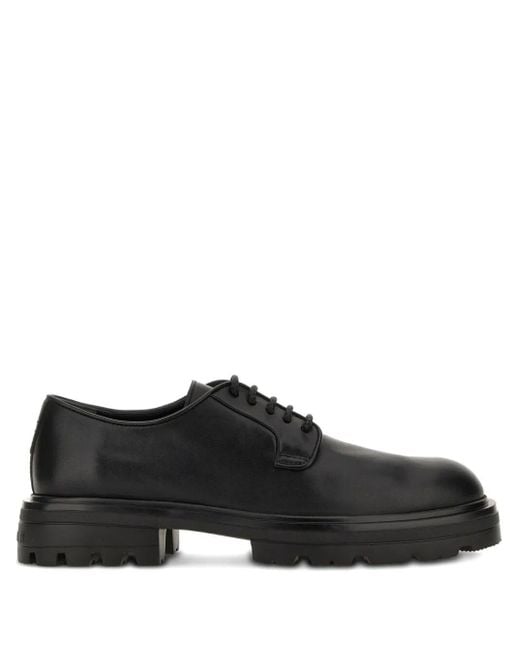 Hogan Black Flat Shoes Leather for men
