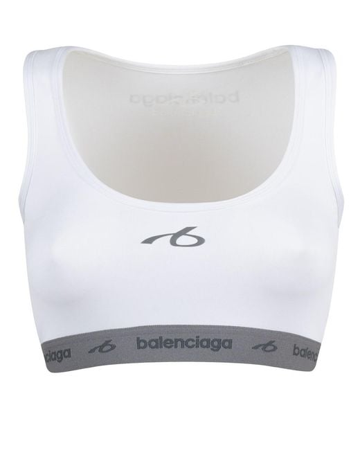 Balenciaga White Techwear Bra Top In Technical Fabric