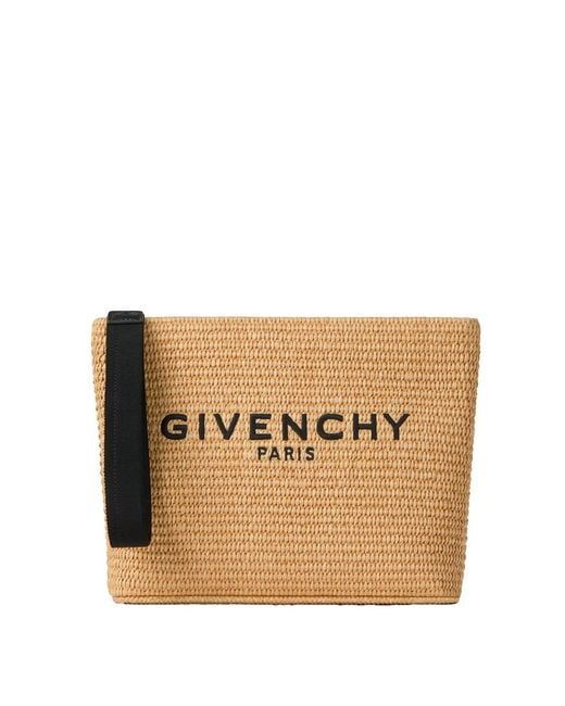 Givenchy Natural Raffia Logo Pouch