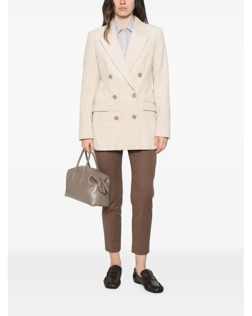 Brunello Cucinelli Brown Cotton Pants With Tapered Leg