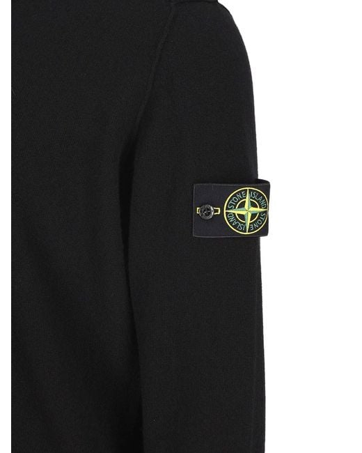 Stone Island Black Crew Neck Pullover for men