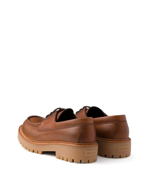 Prada Brown Leather Derby for men