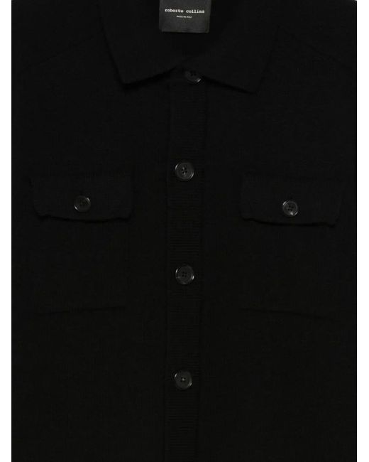 Roberto Collina Black Wool Cardigan for men