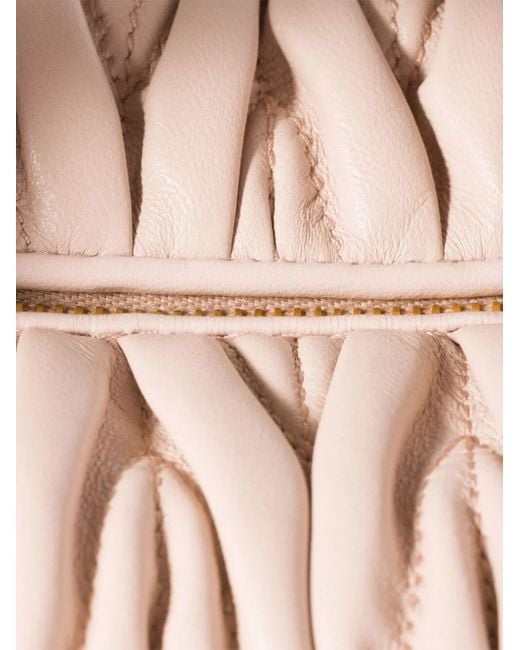 Miu Miu Pink Matelassé Nappa Leather Pouch