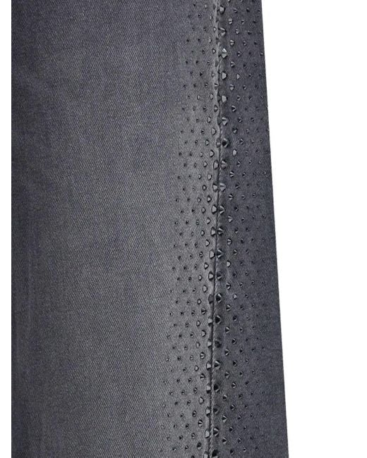 7 For All Mankind Blue Embellished Twisted Lotta Wide Leg Jeans