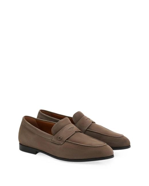 Ferragamo Brown Tiberio Suede Loafers for men