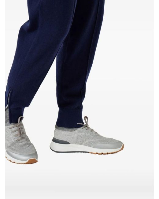Brunello Cucinelli White Knitted Runners for men