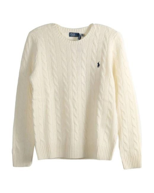Polo Ralph Lauren Natural Plaited Wool And Cashmere Crew-Neck