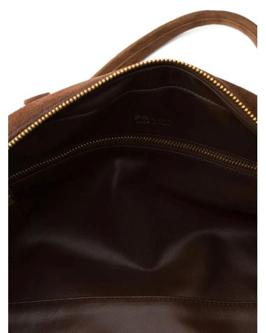Prada Brown Bowling Medium Suede Bags