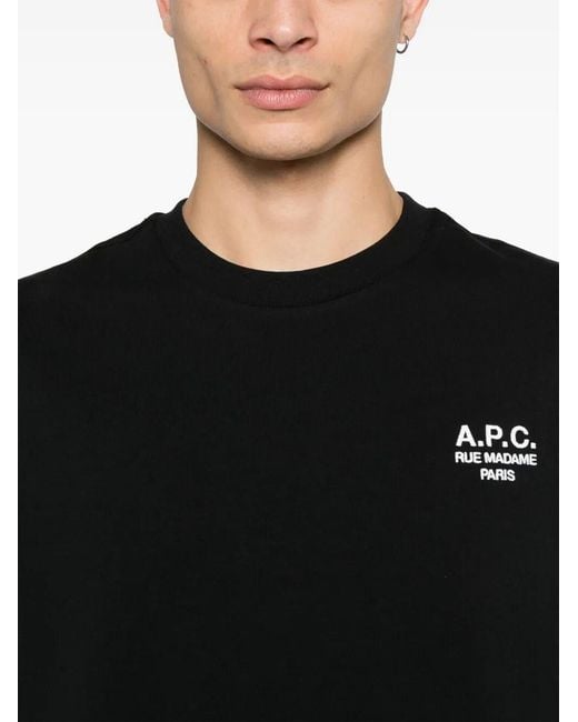 A.P.C. Black T-Shirts And Polos
