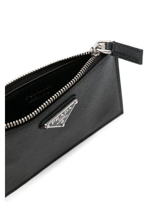 Prada Black Saffiano Leather Card Holder for men
