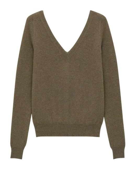 Saint Laurent Green V-Neck Sweater