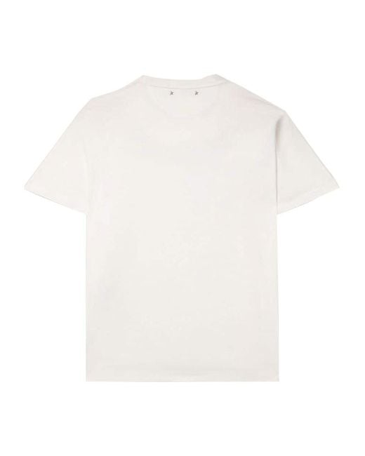 Golden Goose Deluxe Brand White Cotton Jersey T-Shirt With Contrasting Logo Print Clothing for men