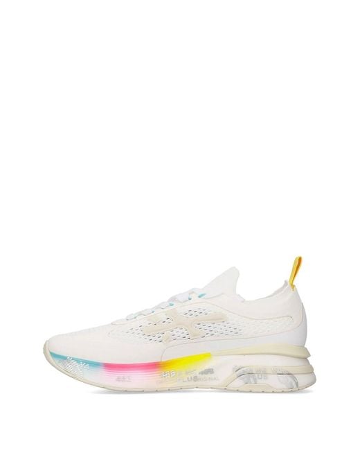 Premiata White Moerun Mesh-Panel Sneakers for men