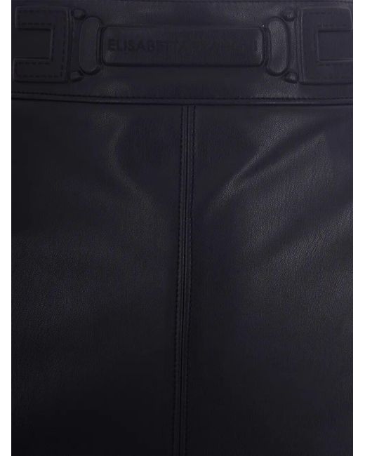 Elisabetta Franchi Blue Logo-Waistband Midi Skirt