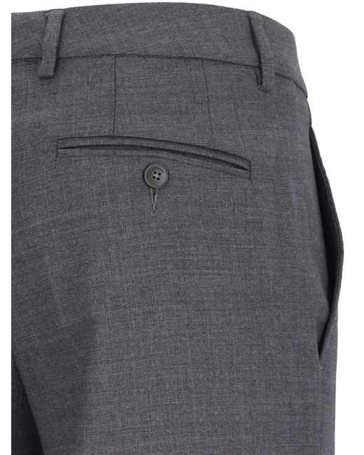 Incotex Gray Tapered Wool Pants