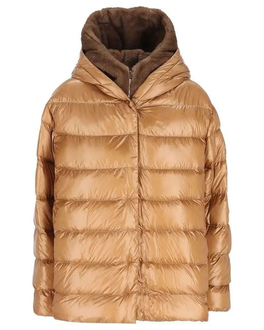 Herno Brown Padded Jacket With Zip