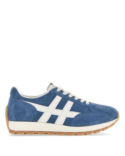 Hogan Blue Calf Suede Sneakers for men