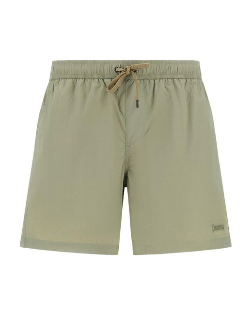 Herno Green Nylon Beach Shorts for men