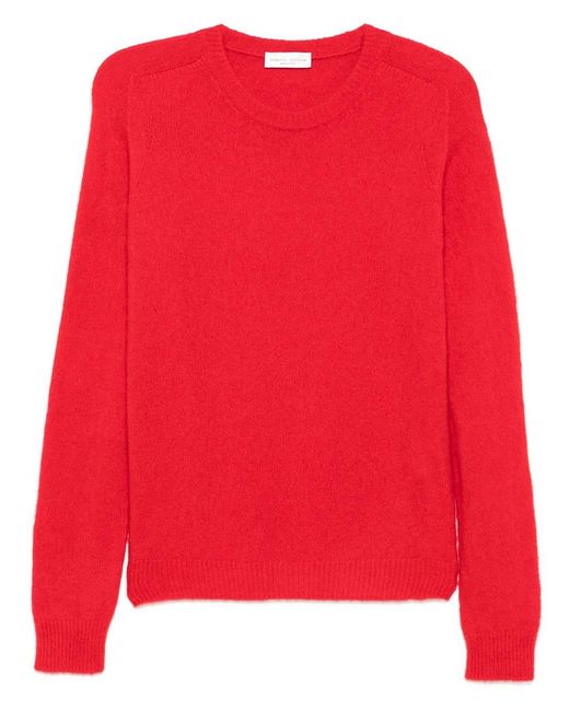 Roberto Collina Red Long Sleeve Crew Neck Pullover