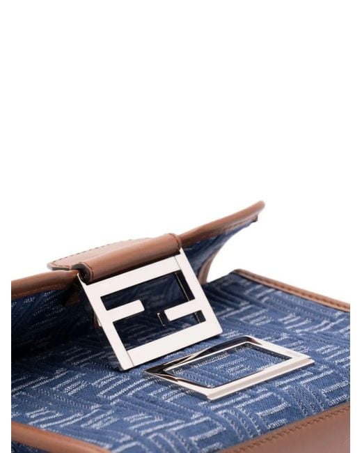 Fendi Blue Baguette Double Bag for men