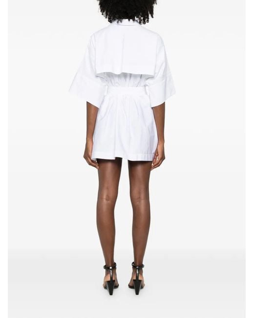 Givenchy White Cinched Waist Shirt Dress