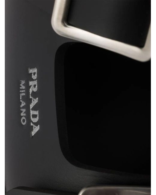 Prada Black Double-Strap Buckle Sandals for men
