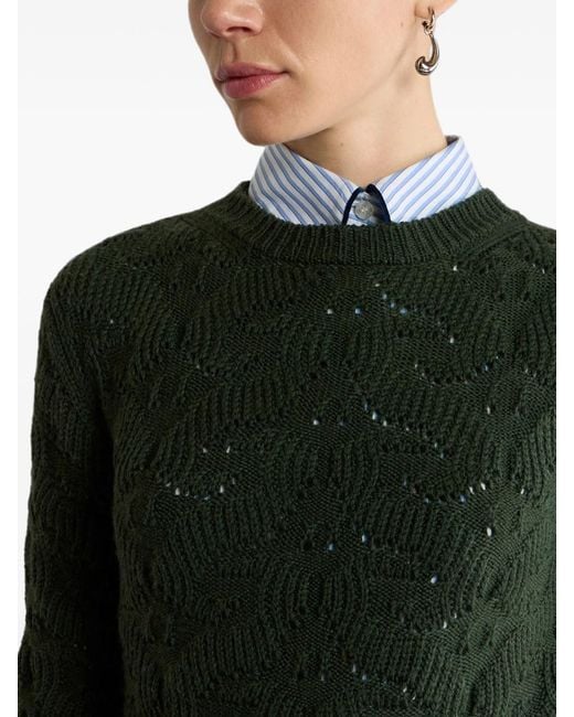 Etro Black Wool-Blend Sweater With Paisley Detailing