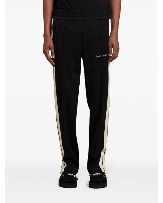 Palm Angels Black Printed Sports Trousers for men