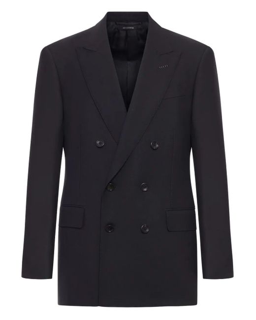 Tom Ford Blue Double-Breasted Jacket for men