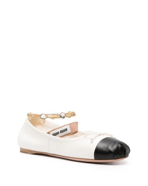 Ballerine di Miu Miu in White