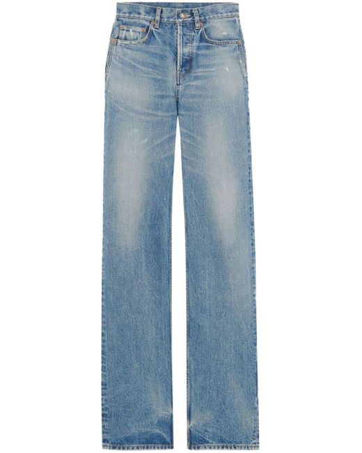 Saint Laurent Blue High-Waisted Denim Jeans