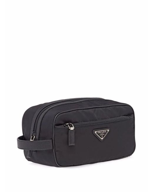 Prada Black Re-Nylon Wash Bag for men