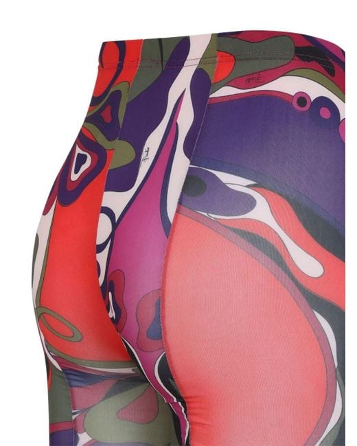 Emilio Pucci Red Printed Tights