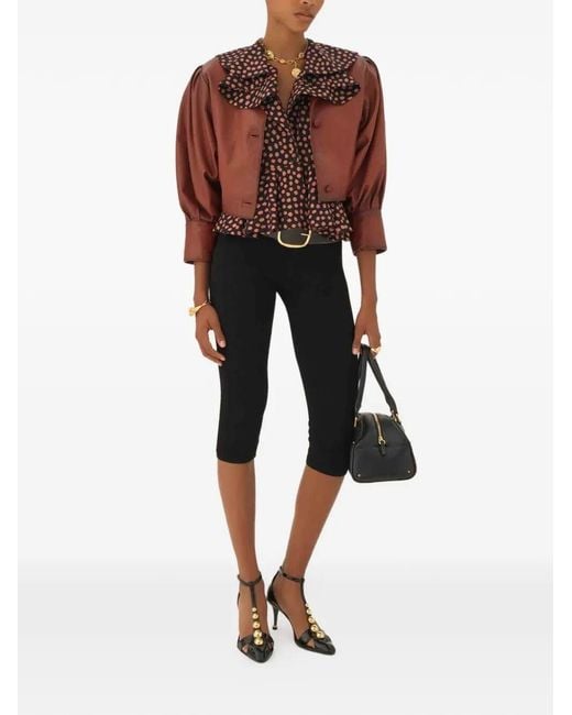 Chloé Red Cropped Collarless Jacket