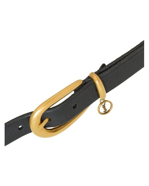 Saint Laurent White Charm Solid Belt