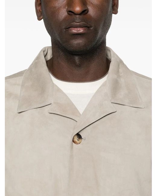 Brunello Cucinelli Natural Suede Jacket for men
