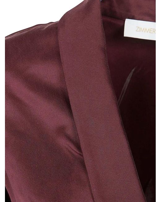Zimmermann Red Silk Wrap Midi Dress
