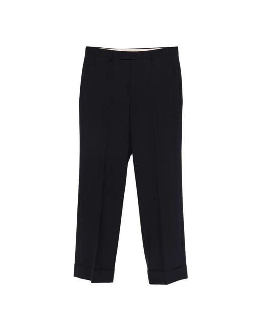 Valentino Garavani Black Wool Trouser With Cuff for men