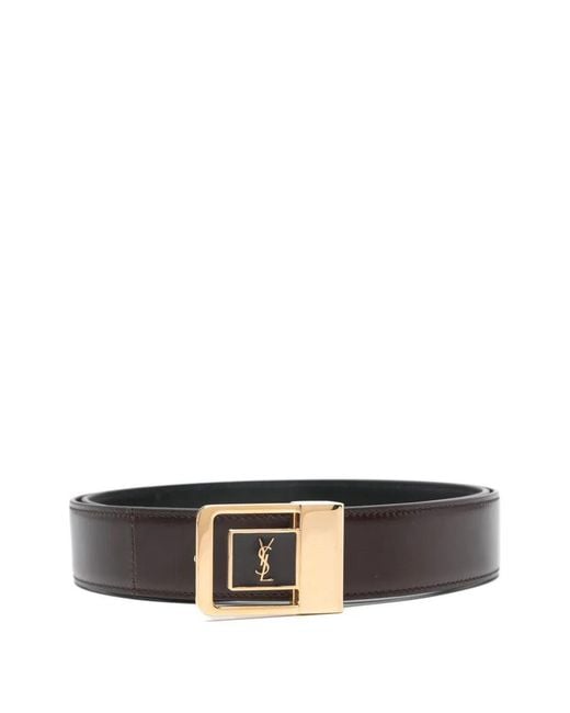 Saint Laurent White La 66 Belt for men
