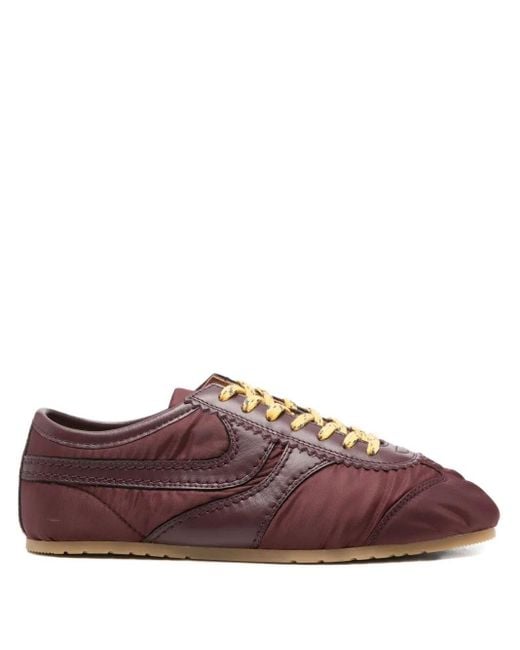 Dries Van Noten Brown Nylon Marathon Sneakers With Nappa Inserts Shoes