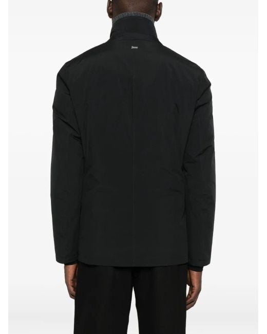 Herno Black Stand-Collar Down Jacket for men