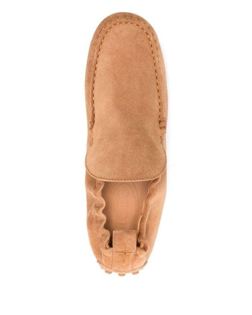 Tod's Pink Gommino Suede Leather Loafers