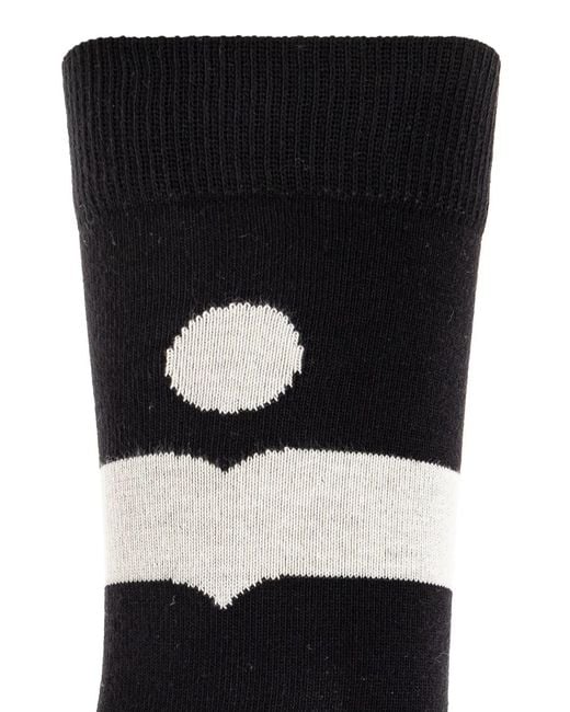 Isabel Marant Black Medium Nesson Socks With Logo