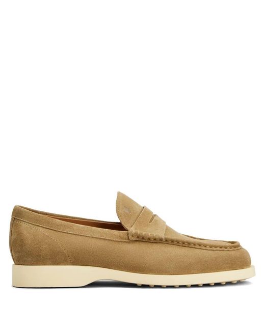 Tod's Brown Light Suede Loafers for men