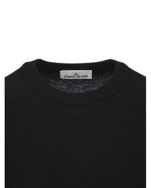 Stone Island Black Crew Neck Pullover for men