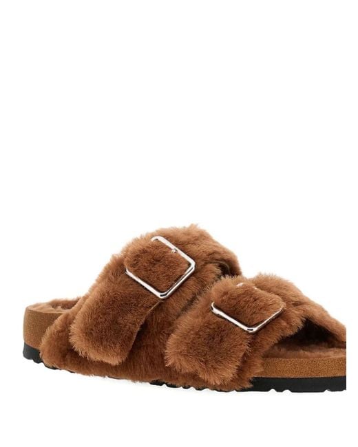 Birkenstock Brown Arizona Shearling Sandals Shoes
