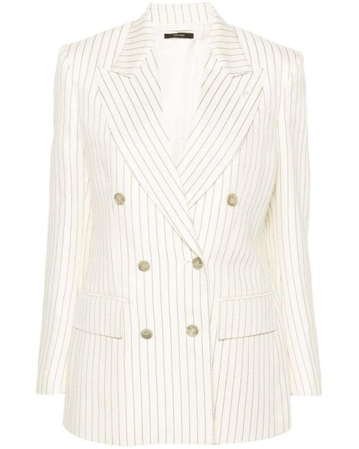 Tom Ford Natural Wool Double-Breasted Jacket