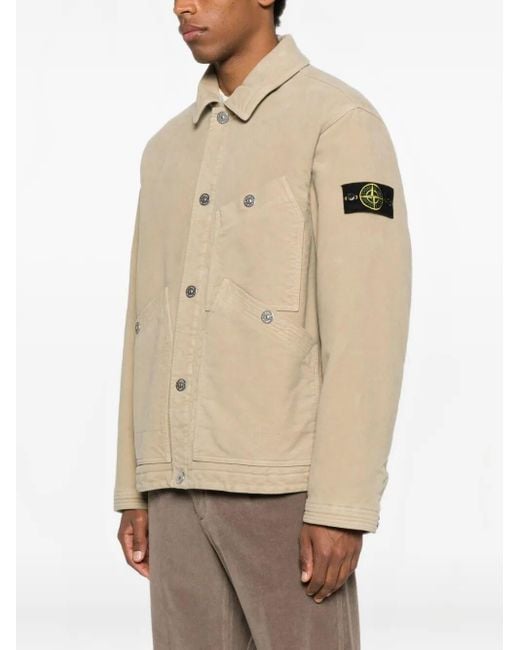 Stone Island Natural Cotton Jacket With Multiple Pockets Clothing for men