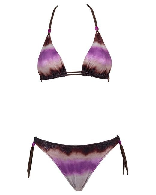PIN UP Purple Glitter Triangle Bikini